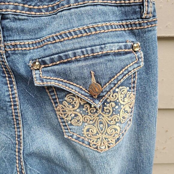 Nine West Cropped Jeans with Bling on the Flap Pockets size 8/29 - Picture 7 of 13